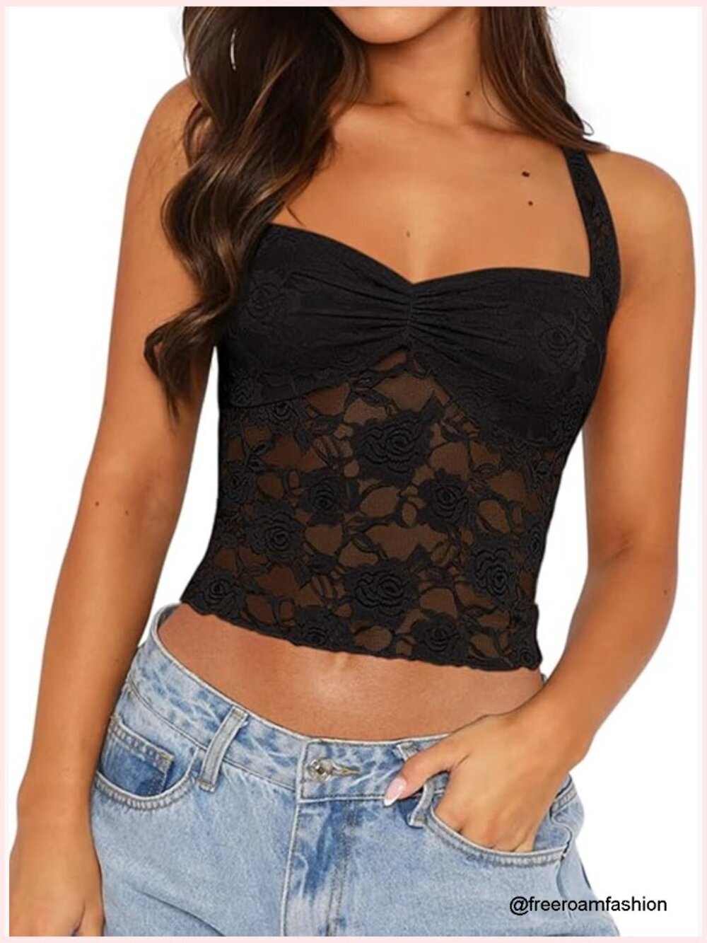 Lace Halter Crop Top with Adjustable Straps, Ruched Bust, Y2K Fashion